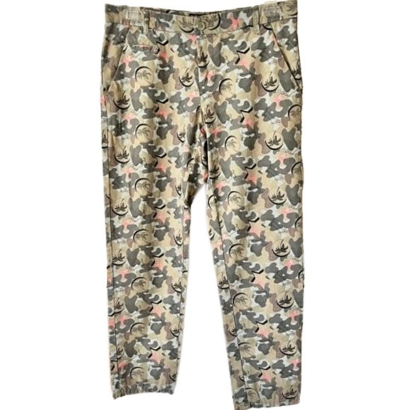 Oodji Ultra Camo Ankle Pants - Dachshunds, Flamingos, Palm Trees - 40/XS - Picture 1 of 10